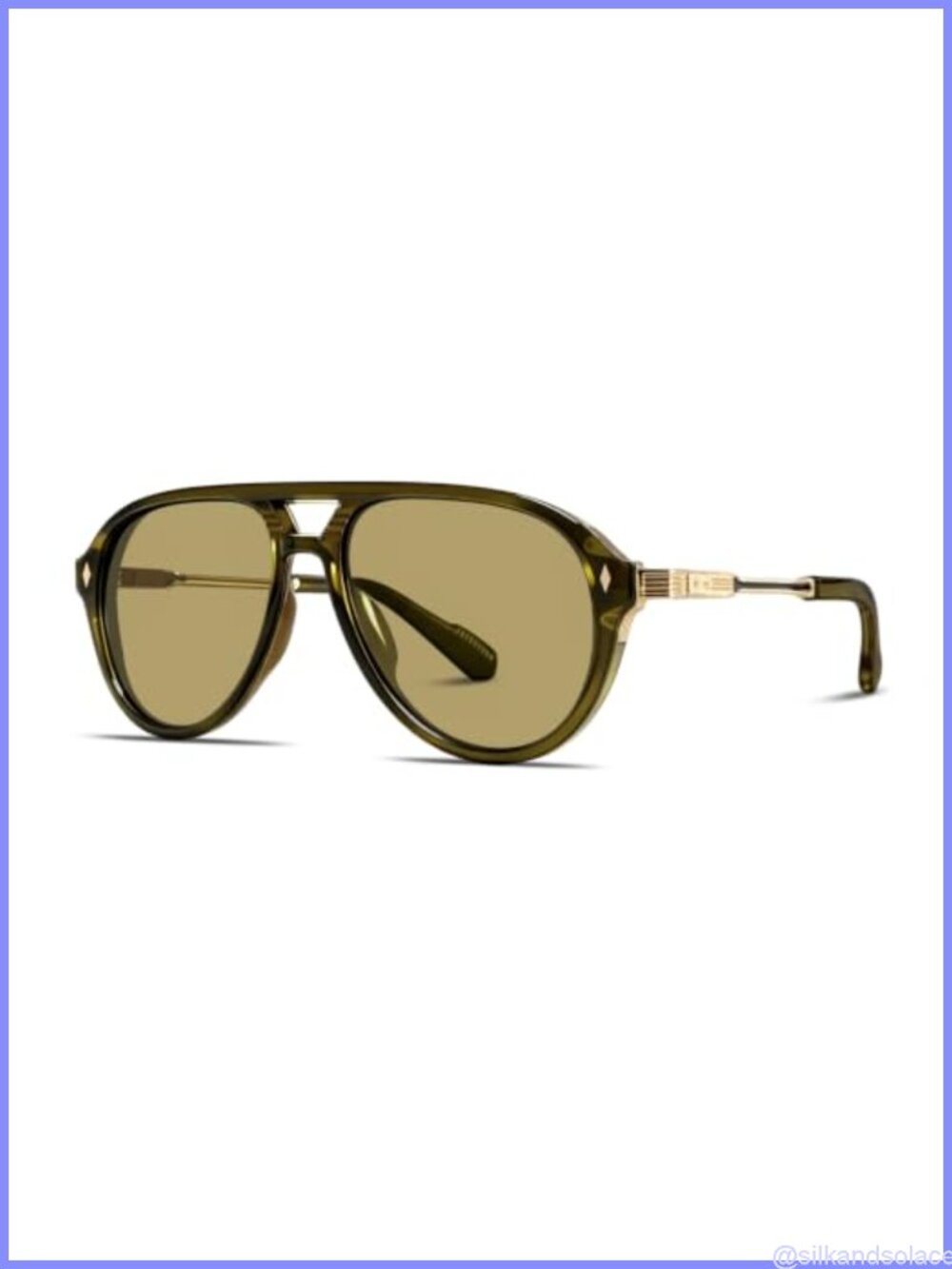 Retro Gold Aviator Sunglasses Tangle Free Full Rim Polarized UV Protection